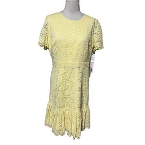 Rachel Parcell NWT Yellow Short Sleeve Lace Dress Size Large Nordstrom